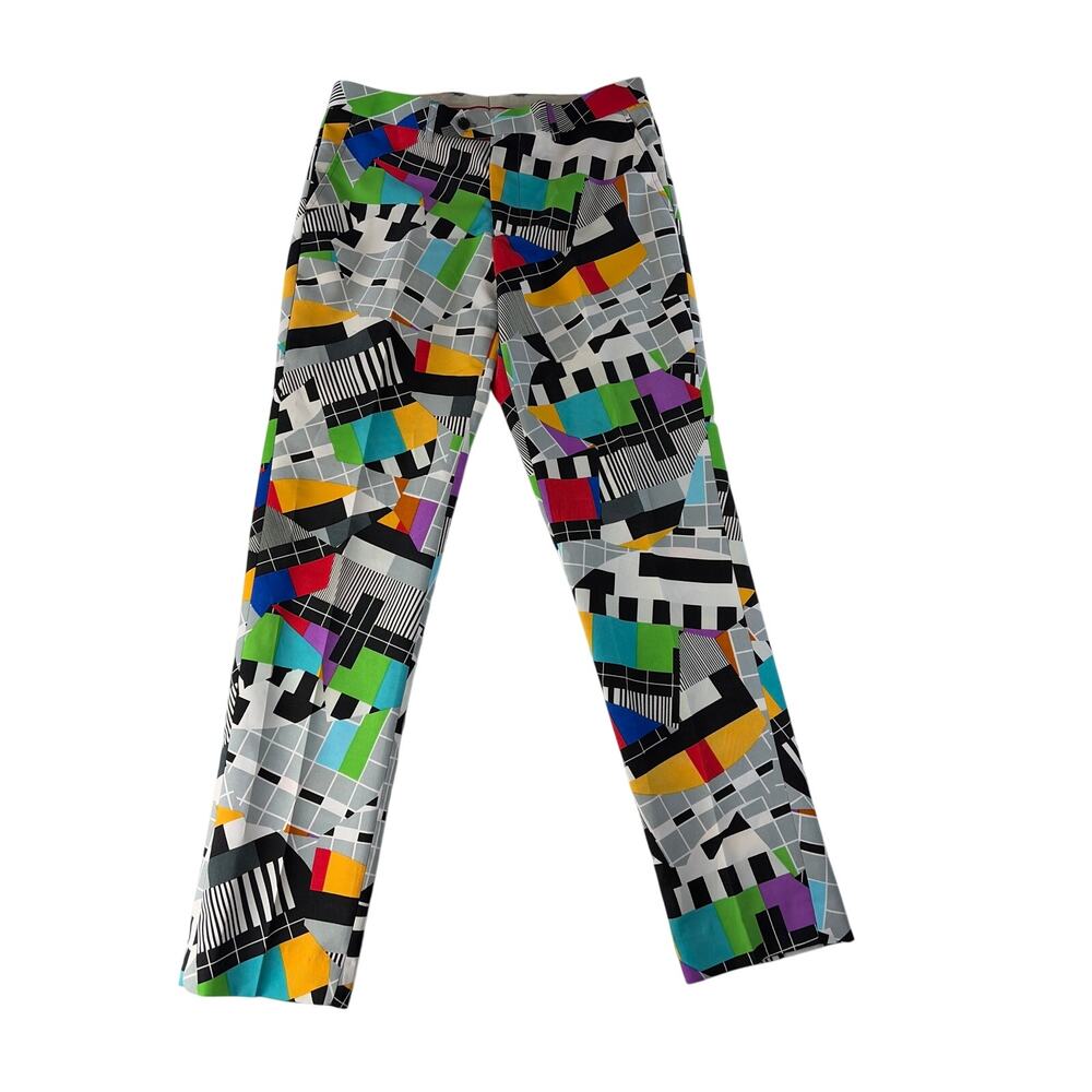Opposuits Mens Pants 32x32 Colorful Geometric Print Modern Wacky Bright Fun